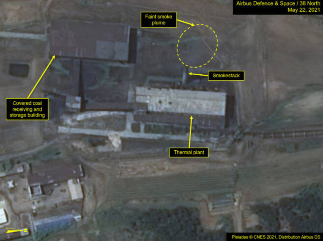미국 북한 전문 매체 `38노스`가 522일 영변 핵시설을 촬영한 상업용 위성사진. (출처= 38노스, 연합뉴스)