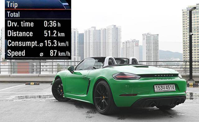 포르쉐 718 박스터 GTS 4.0 자유로 연비