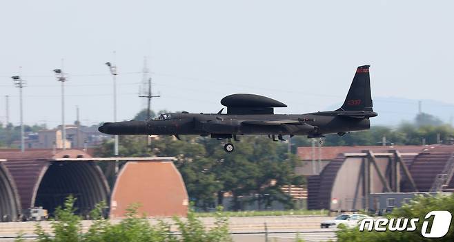 경기도 평택 소재 주한미군 오산공군기지의 U-2S 고고도정찰기. 2021.8.10/뉴스1 © News1 김영운 기자