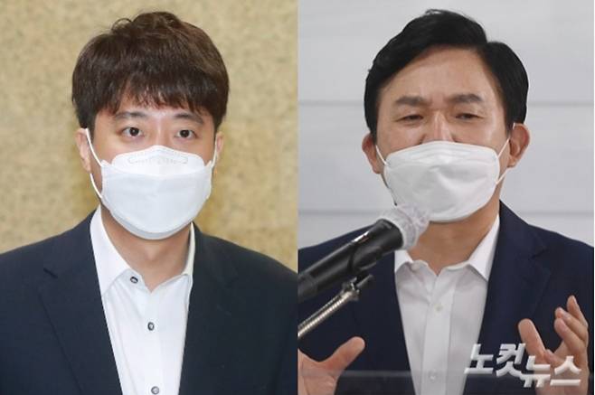 왼쪽부터 국민의힘 이준석 대표, 원희룡 전 제주지사. 윤창원 기자