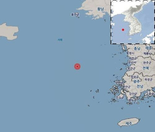 기상청은 21일 오전 9시40분께 전북 군산 어청도 서남서쪽에서 규모 4.0 지진이 발생했다고 밝혔다.



기상청 제공