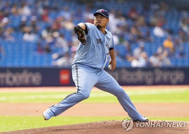 1회 디트로이트 타선 상대로 역투하는 류현진 [AFP=연합뉴스]