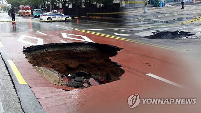 싱크홀(CG) [연합뉴스TV 제공]