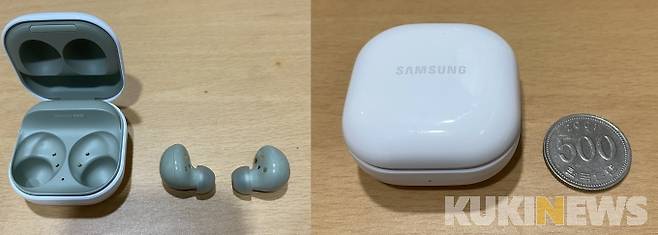 갤럭시버즈2 ‘올리브’ 모델입니다. 강낭콩 처럼 생겼습니다. 음질은 칭찬할만 합니다.&nbsp;&nbsp;