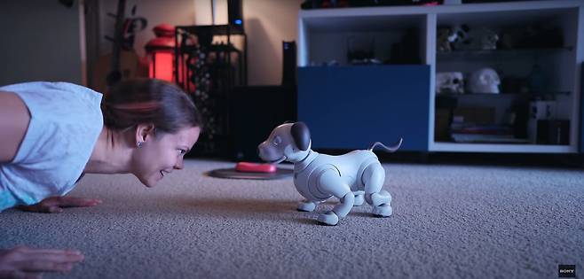 소니의 강아지형 AI로봇 ‘아이보’. 첫 모델은 1999년 등장했다. /소니 유튜브 캡처