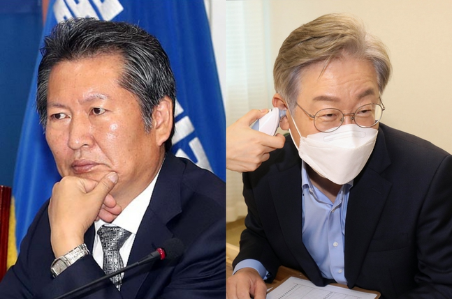 정청래 더불어민주당 의원, 이재명 경기도지사 ⓒ데일리안 박항구, 홍금표 기자