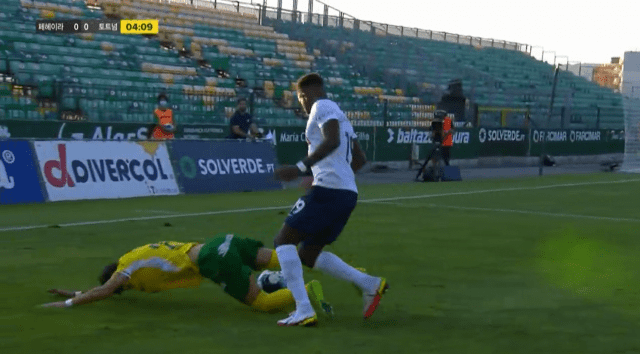 티빙의 축구 경기 중계 화면