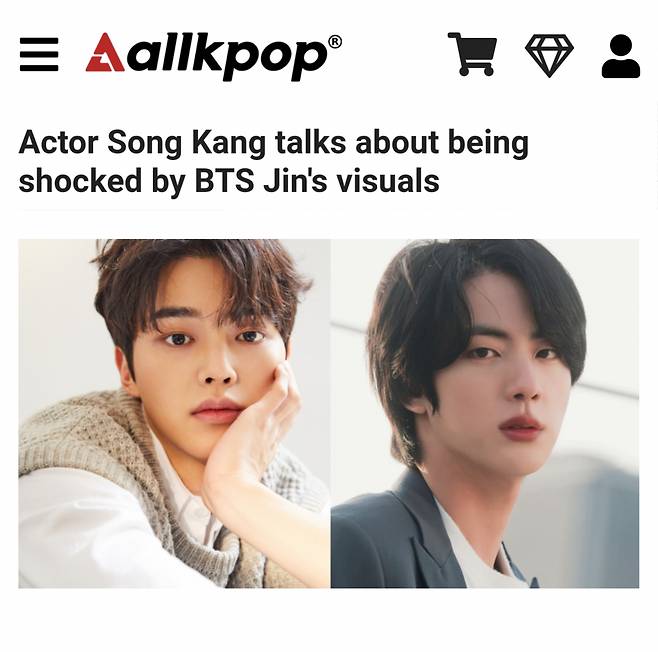 송강도 실물 보고 놀랐다는 방탄소년단 진, 모두의 '태어나서 본 제일 잘생긴 얼굴'