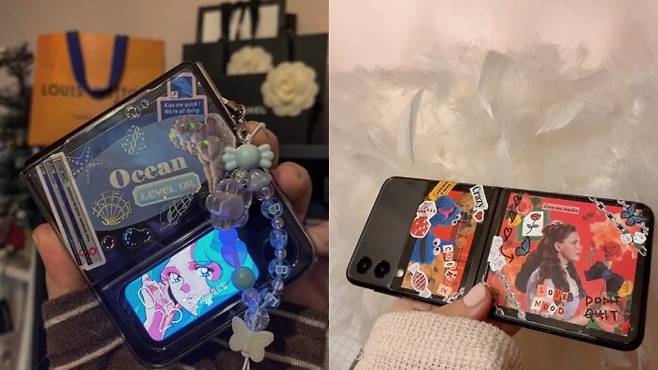 Z플립3에 폰꾸를 한 모습 (사진=공보민씨 제공)