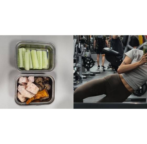 직장인 최모(24)씨가 바디프로필을 촬영하기위해 운동하며 식단을 병행하던 당시의 사진. 최씨 제공