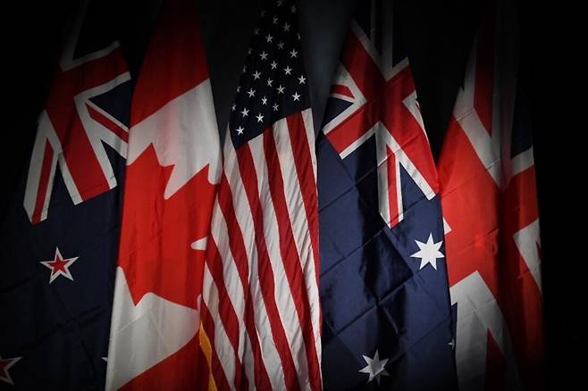 Flags of Five Eyes members (123rf)