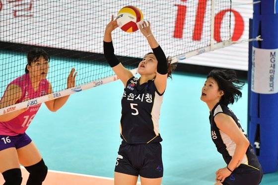 2019년 수원시청 소속으로 컵대회에 출전했던 이윤정. [사진 한국배구연맹]