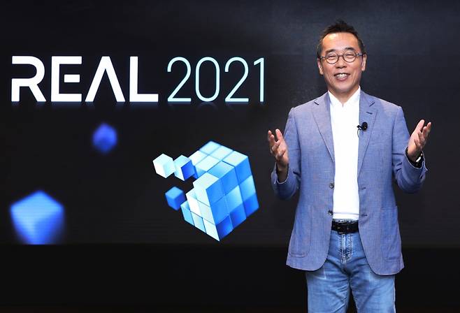 'REAL 2021' 인사말을 하고 있는 삼성SDS 황성우 사장. /사진제공=삼성SDS
