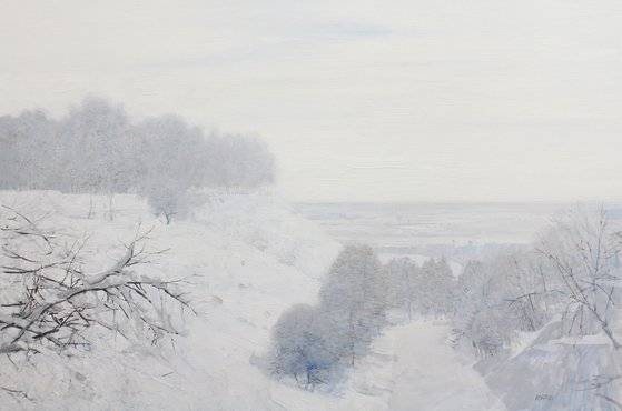 미하일 이조토프, 겨울풍경, 1996, 80x120cm, 캔버스에 오일. [사진 갤러리 까르찌나]