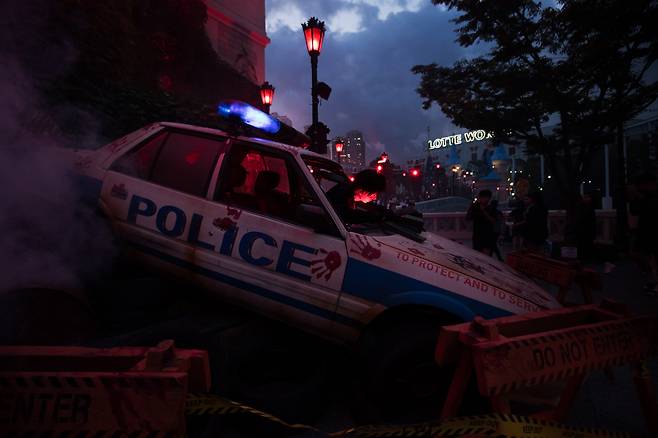 좀비의 경찰차 탈취? 잠실에서 벌어진 실제 같은 상황