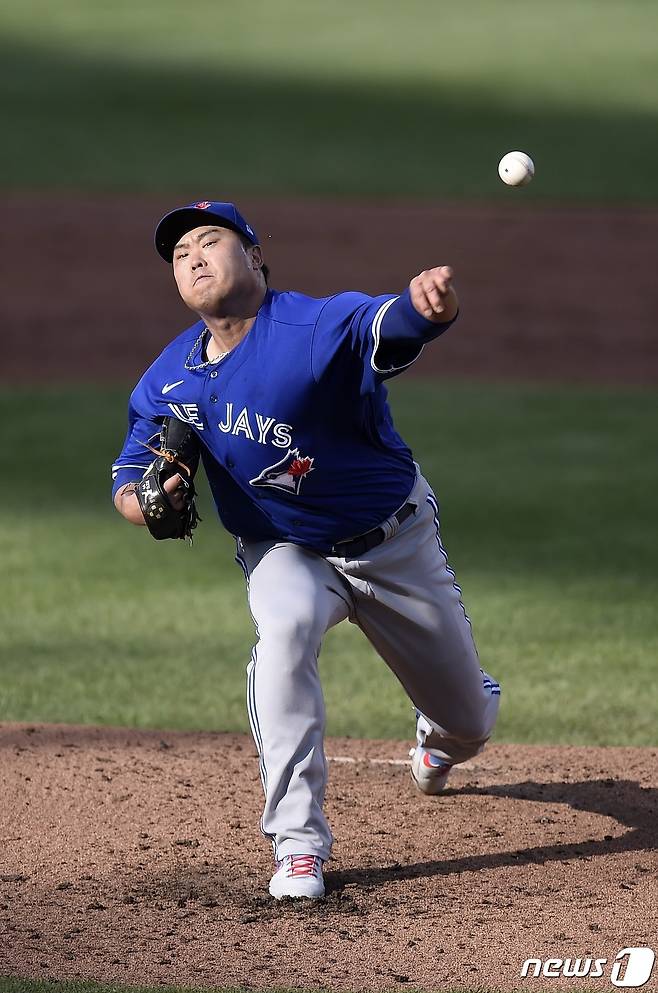 토론토 블루제이스 류현진이 볼티모어전에서 부진했다.© AFP=뉴스1