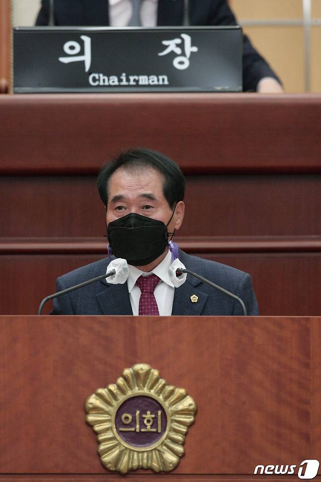 한완수 전북도의원이 5분 발언을 하고 있다./뉴스1