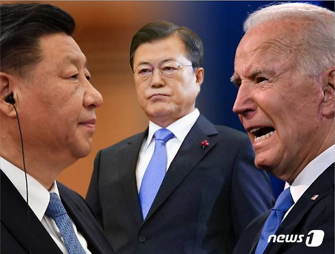 시진핑 중국 국가주석, 문재인 대통령, 조 바이든 미국 대통령.© News1 DB