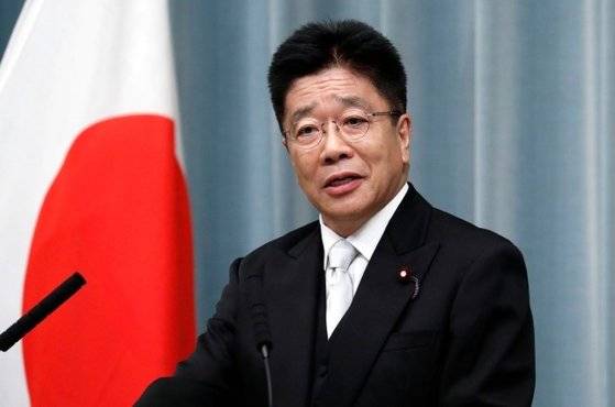 가토 가쓰노부(加藤勝信) 일본 관방장관. [로이터=뉴스1]