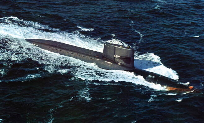 조지워싱턴함은 임시방편으로 건조된 전략핵잠수함이었지만, 당시 소련 해군의 전략핵잠수함들에 비해 뛰어난 성능을 자랑했다. 사진=미 해군
