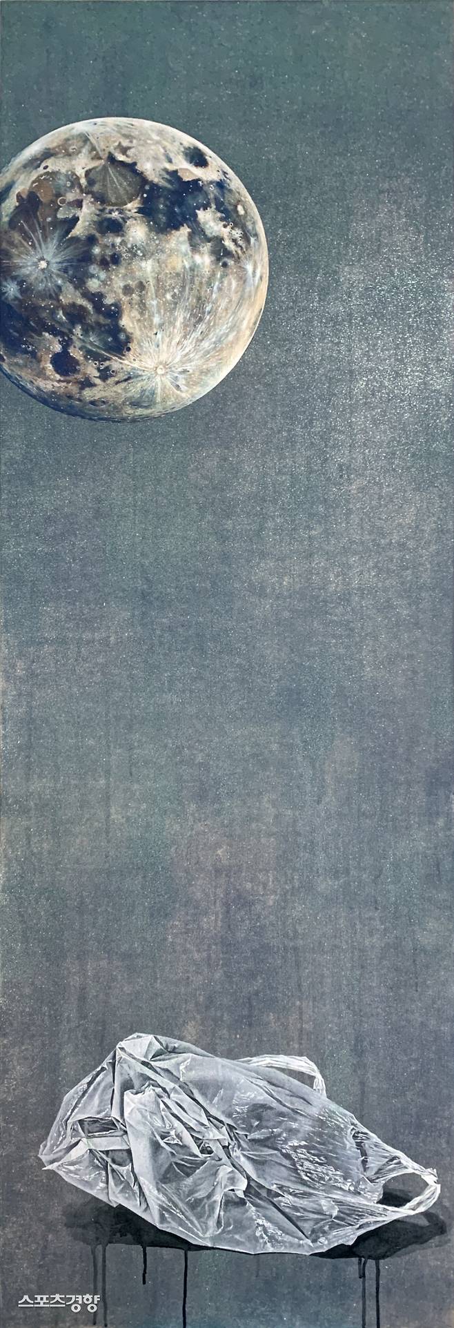 최단미 thrown, 157X60cm, 장지에채색, 2021