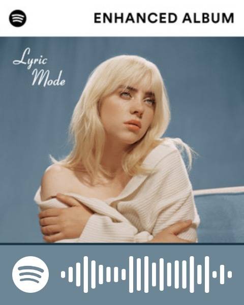 가사 모드로 만든 빌리 아일리시의 ‘인핸스드 앨범’. 스포티파이 제공