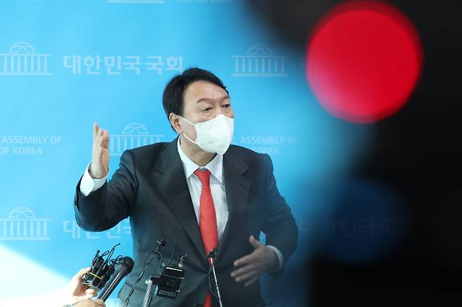 국민의힘 대선 주자인 윤석열 전 검찰총장. 윤창원 기자
