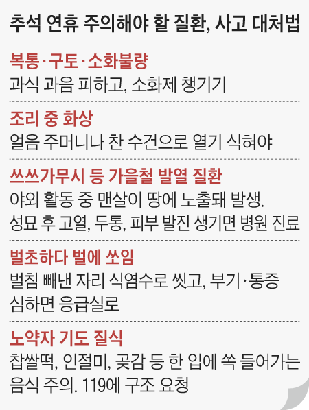 추석 연휴 주의해야 할 질환, 사고 대처법