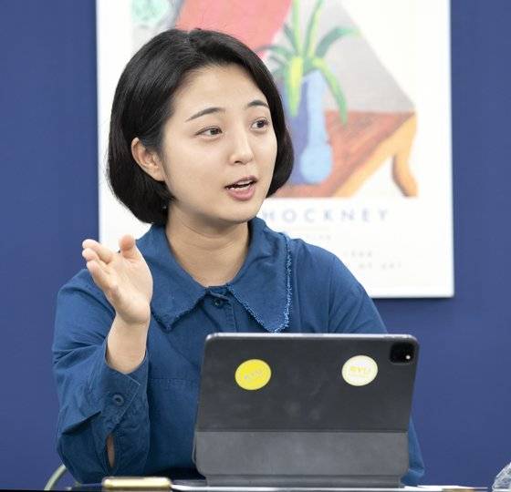 중앙일보 2040 세대 기획 좌담회가 13일 오전 서울 마포구 상암동 중앙일보 빌딩에서 열렸다. 류호정 정의당 의원. 임현동 기자