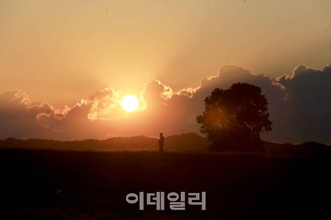 정북동토성 일몰 풍경