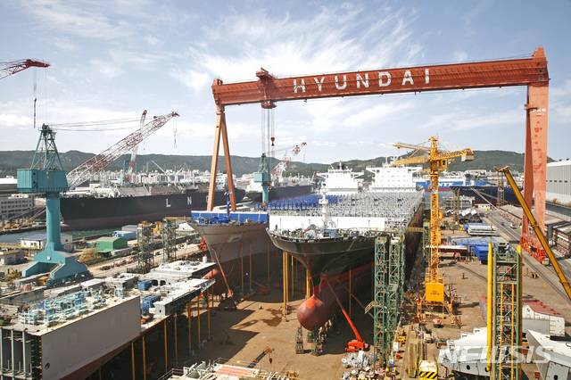 현대중공업 울산 본사 조선3도크 전경