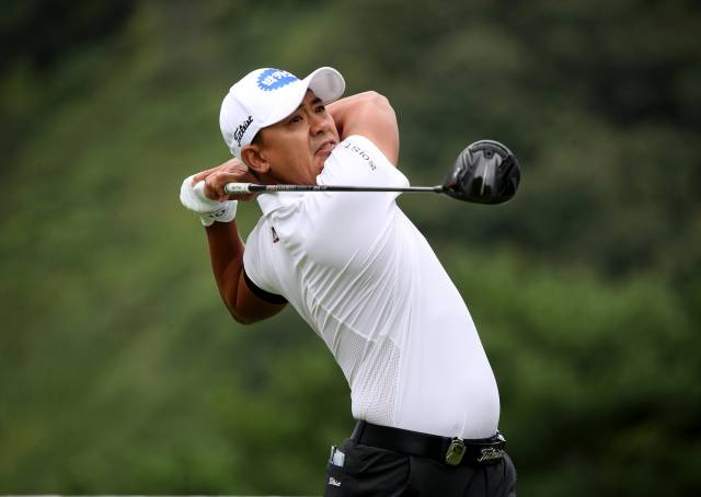 18번 홀에서 티샷을 날리고 있는 박상현. /사진 제공=KPGA 투어