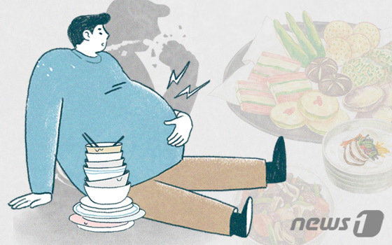 명절음식 과식 소화불량(그래픽)© News1 이은현 디자이너