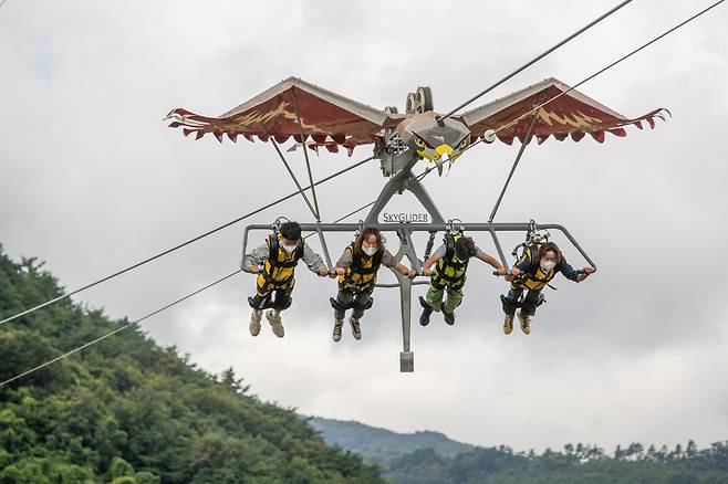 무릉 별유천지 스카이글라이딩 [동해=조성중 작가]