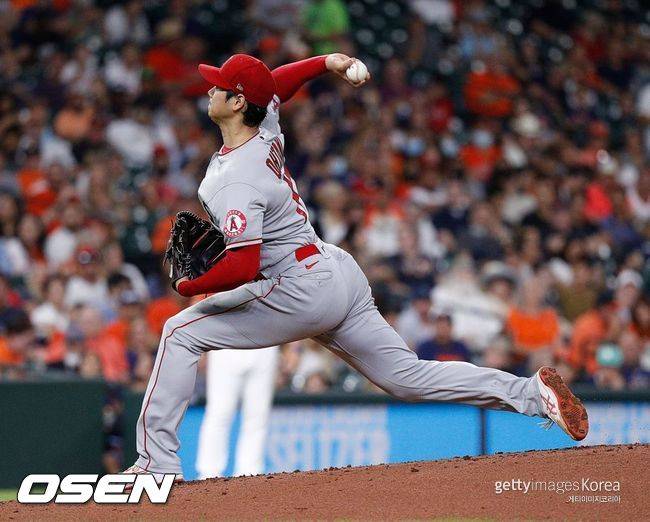 [사진] 오타니는 2021년 9월 20일(한국시간) 미국 캘리포니아주 애너하임 에인절 스타디움에서 열리는 ‘2021 메이저리그’ 오클랜드와 홈경기에서 선발투수로 마운드에 오른다. ⓒGettyimages(무단전재 및 재배포 금지)