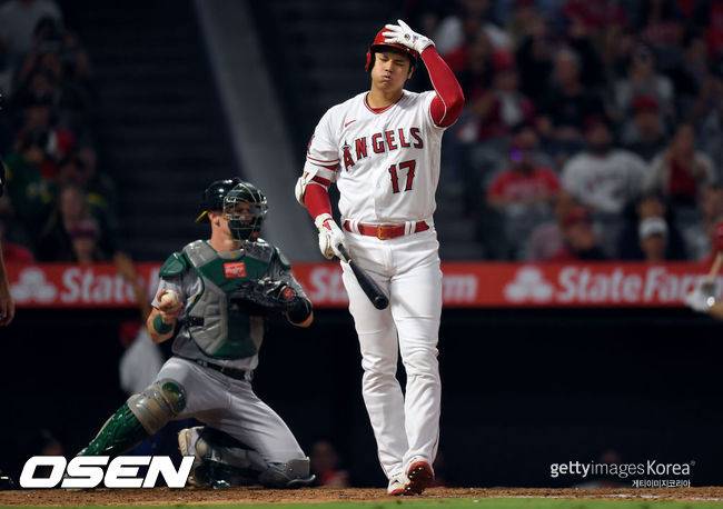 [사진] 오타니는 2021년 9월 19일(한국시간) 미국 캘리포니아주 애너하임 에인절 스타디움에서 열린 ‘2021 메이저리그’ 오클랜드와 홈경기에서 3번 지명타자로 선발 출장해 4타수 2안타 1득점을 기록했다. ⓒGettyimages(무단전재 및 재배포 금지)