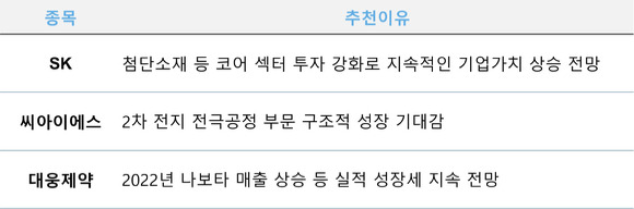 SK증권은 이번주 주간 추천 종목으로 SK, 씨아이에스, 대웅제약을 선정했다. [사진=SK증권]