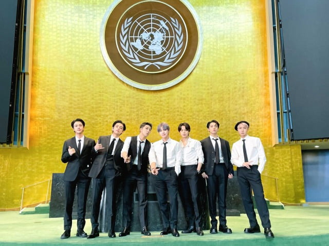 유엔 총회장에 선 BTS /사진=연합뉴스
