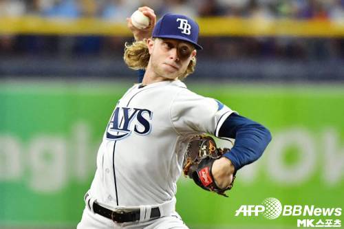 쉐인 바즈는 이날 데뷔전에서 승리투수가 됐다. 사진(美 세인트 피터스버그)=ⓒAFPBBNews = News1