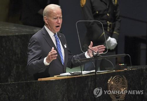 유엔총회 연설하는 조 바이든 미국 대통령 [AP=연합뉴스]