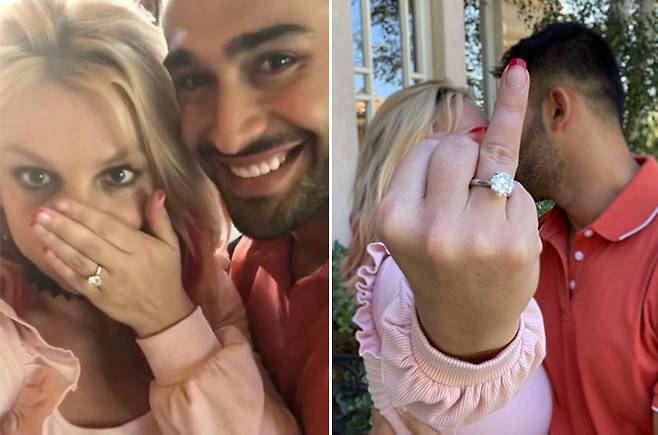 팝 가수 브리트니 스피어스와 그의 남자친구 모델 샘 아스하리/사진=브리트니 스피어스 인스타그램