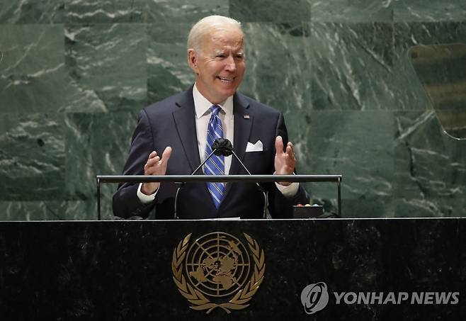 유엔총회 연설하는 바이든 미국 대통령 [AFP=연합뉴스]