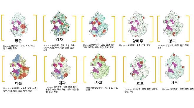 경기도 농산물 생산지도 [경기도 제공. 재판매 및 DB 금지]
