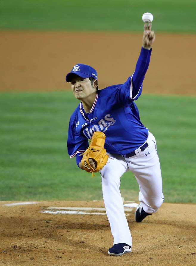 시즌 13승째를 기록하며 다승 공동선두로 나선 삼성라이온즈 백정현. 사진=삼성라이온즈 구단