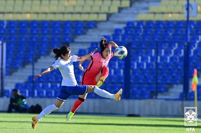 한국 여자축구가 우즈베키스탄을 4-0으로 꺾었다.(대한축구협회 제공)© 뉴스1