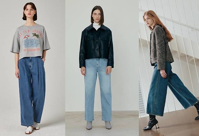 스튜디오톰보이, 텐먼스, 지컷의 와이드팬츠 이미지/사진=신세계인터내셔날