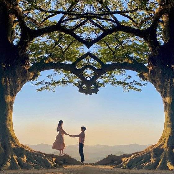 소셜미디어에서 하트 모양으로 편집한 수많은 인증 사진을 찾을 수 있다. 사진 인스타그램@_pinkvely