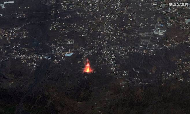 민간 인공위선업체 막서 테크놀러지가 촬영해 공개한 라팔마섬 대규모 화산폭발