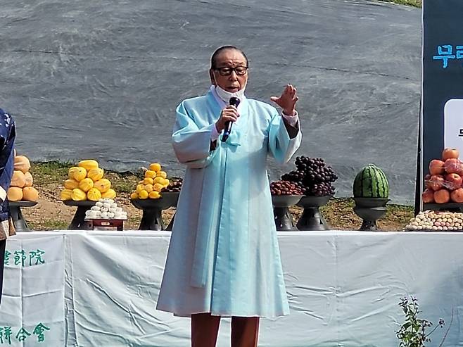 축사하는 박권흠 한국차인연합회장.