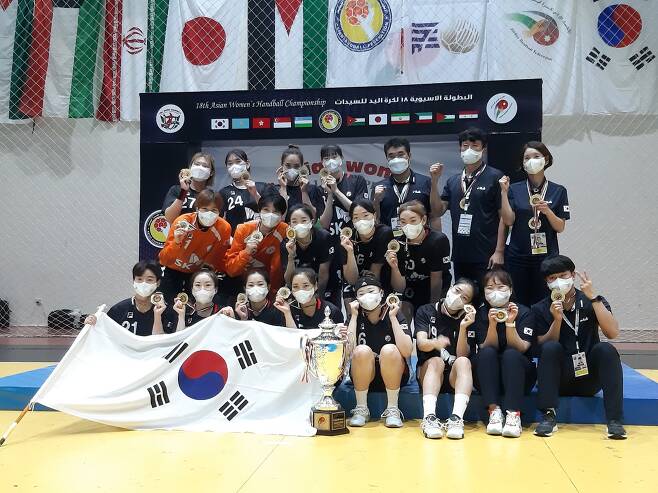 한국 여자핸드볼대표팀이 일본을 누르고 아시아선수권 5연패를 달성했다. /사진=대한핸드볼협회 제공